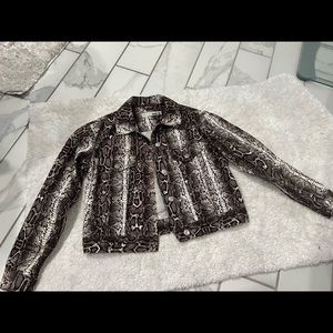 Top shop snake skin denim jacket size 4